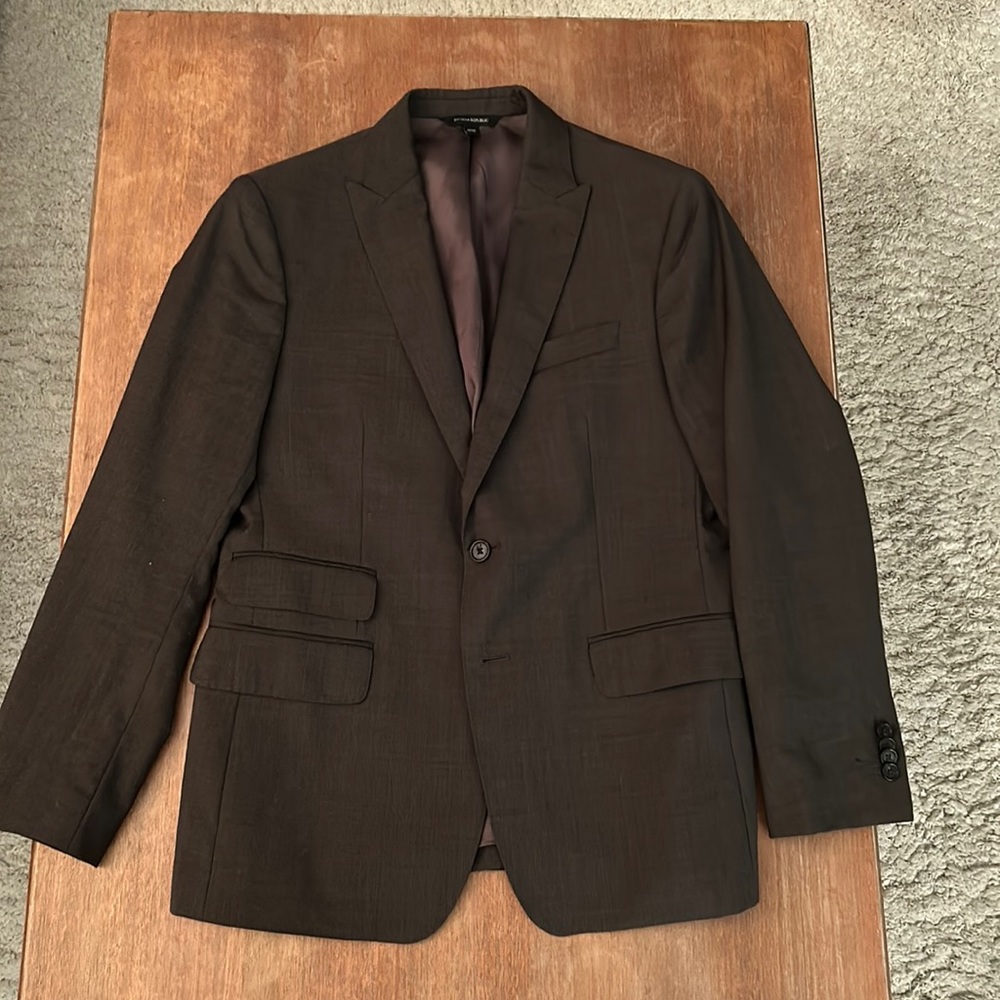 Beautiful like-new chocolate brown Italian wool tessuto marzotto jacket